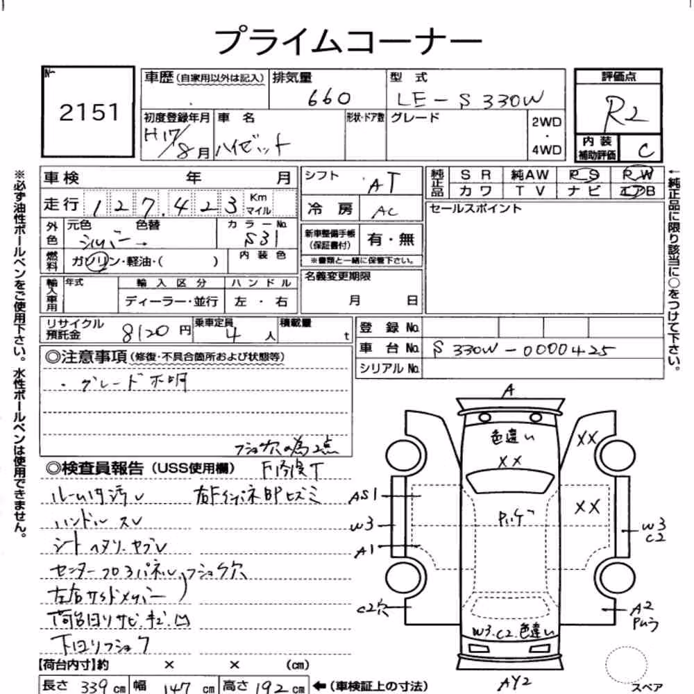 Notka aukcyjna: DAIHATSU HIJET CARGO 4D 4WD