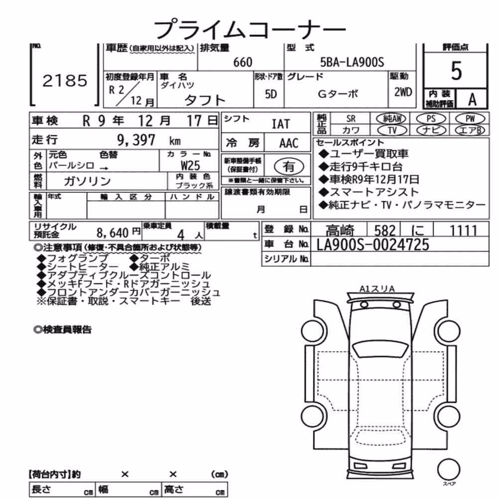 Notka aukcyjna: DAIHATSU TAFT G TURBO