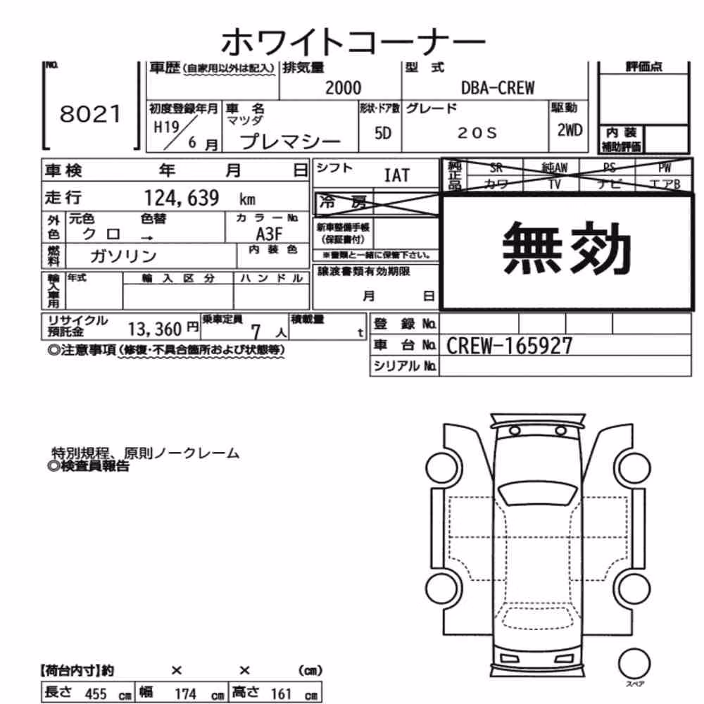 Notka aukcyjna: MAZDA PREMACY 20S