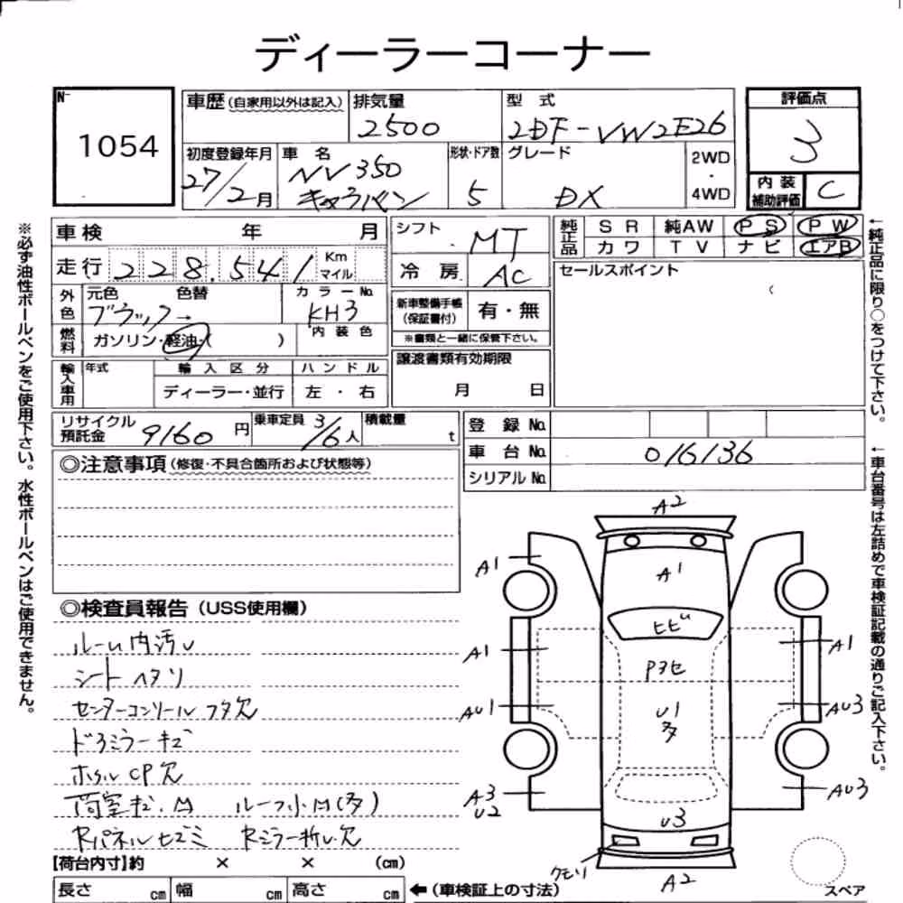 Notka aukcyjna: NISSAN NV350CARAVAN VAN 5D OTHERS