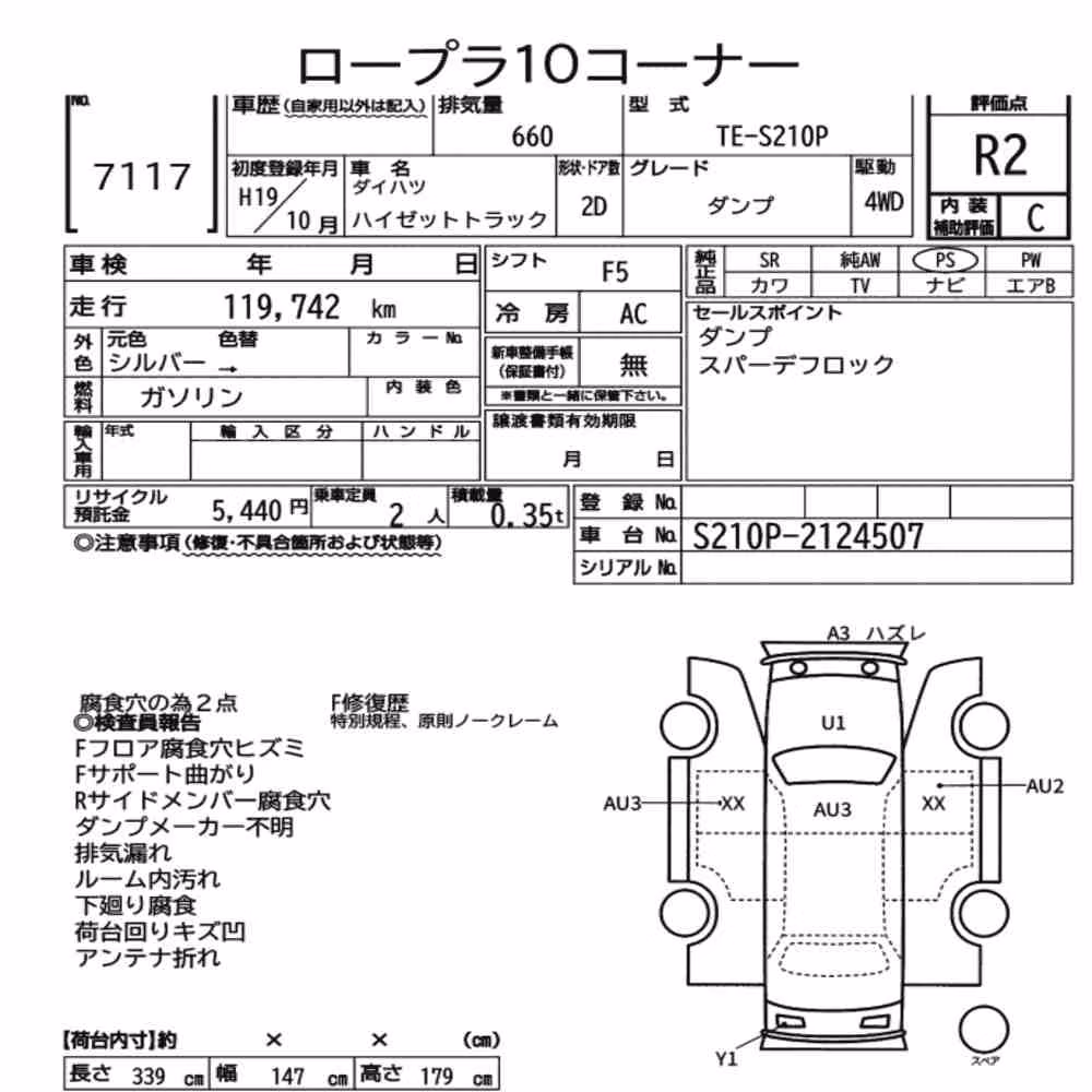Notka aukcyjna: DAIHATSU HIJET TRUCK 4WD DUMP