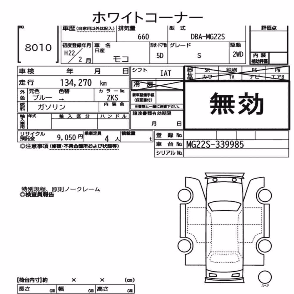 Notka aukcyjna: NISSAN MOCO S