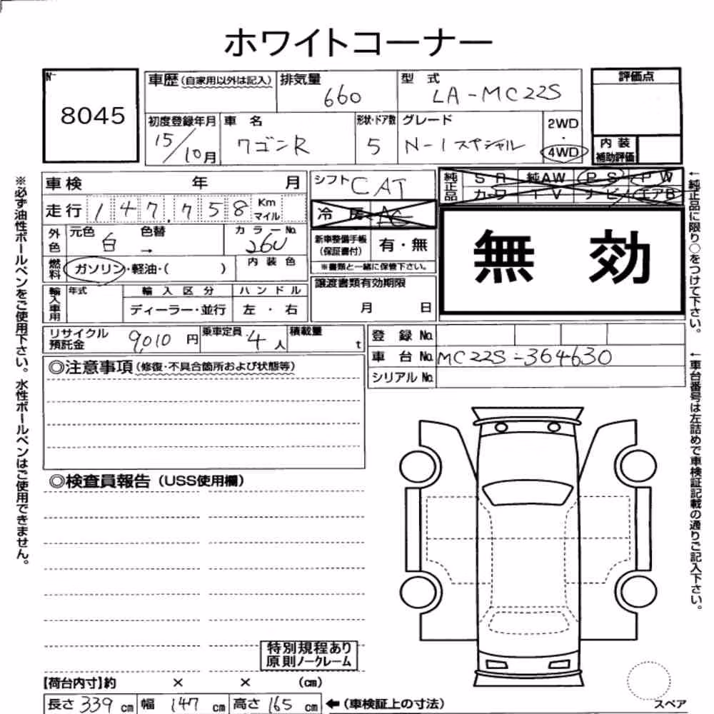 Notka aukcyjna: SUZUKI WAGON R 5D 4WD N-1 SPECIAL