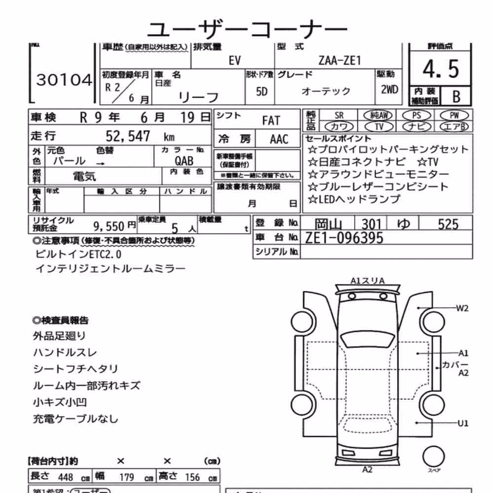 Notka aukcyjna: NISSAN LEAF AUTECH