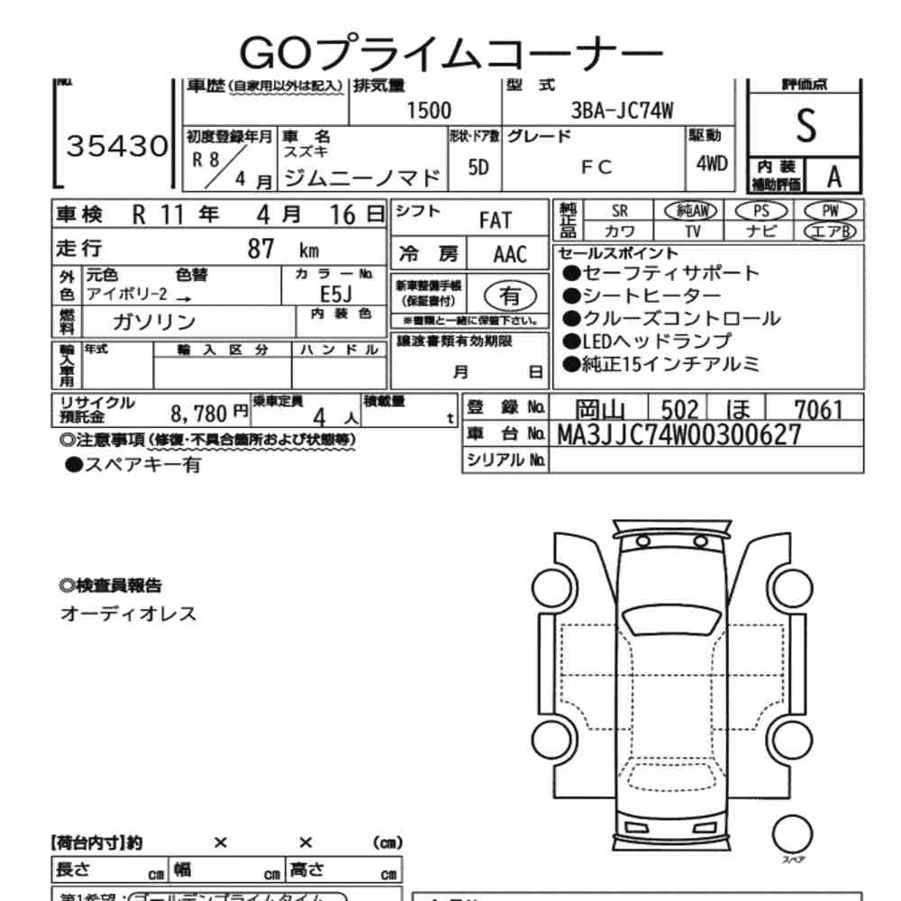 Notka aukcyjna: SUZUKI JIMMY MOMADE 4WD FC