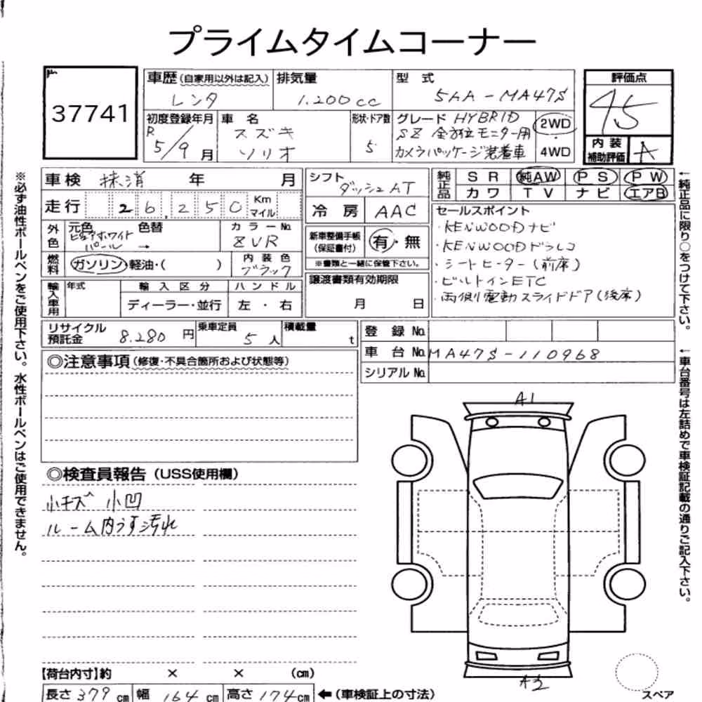 Notka aukcyjna: SUZUKI SOLIO HYBRID SZ