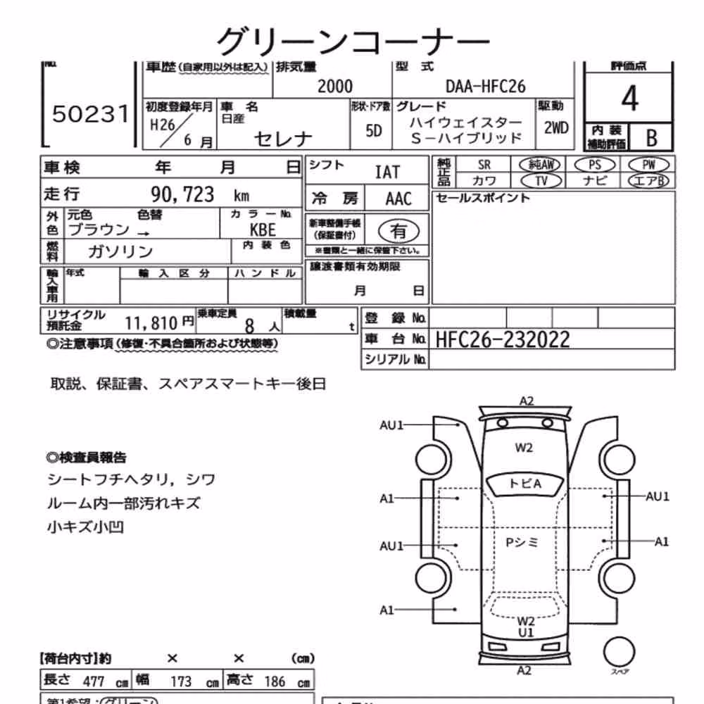 Notka aukcyjna: NISSAN SERENA 5D HIGHWAY STAR S-HYBRID