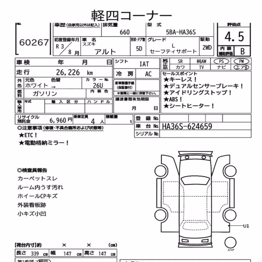 Notka aukcyjna: SUZUKI ALTO 5D OTHERS