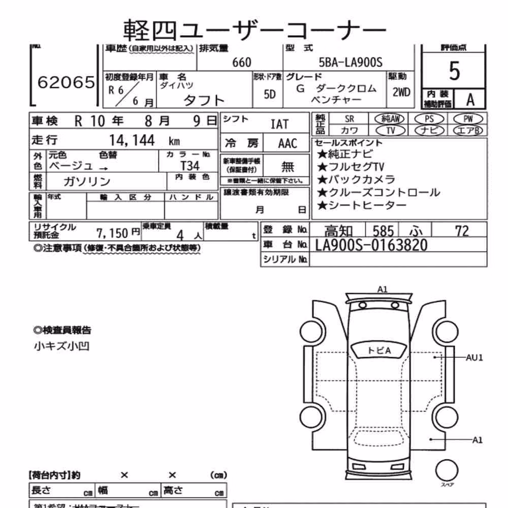 Notka aukcyjna: DAIHATSU TAFT G DARK CHROME VENTURE