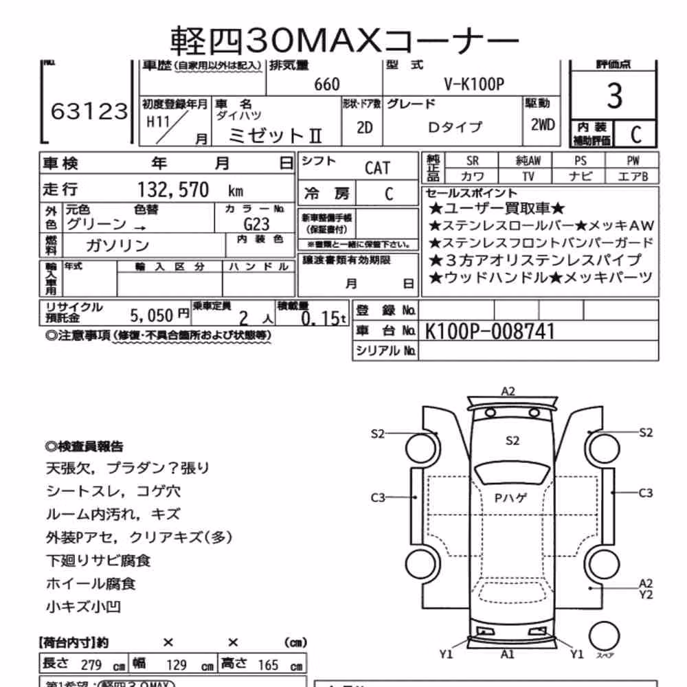 Notka aukcyjna: DAIHATSU MIDGETⅡ 2D D TYPE