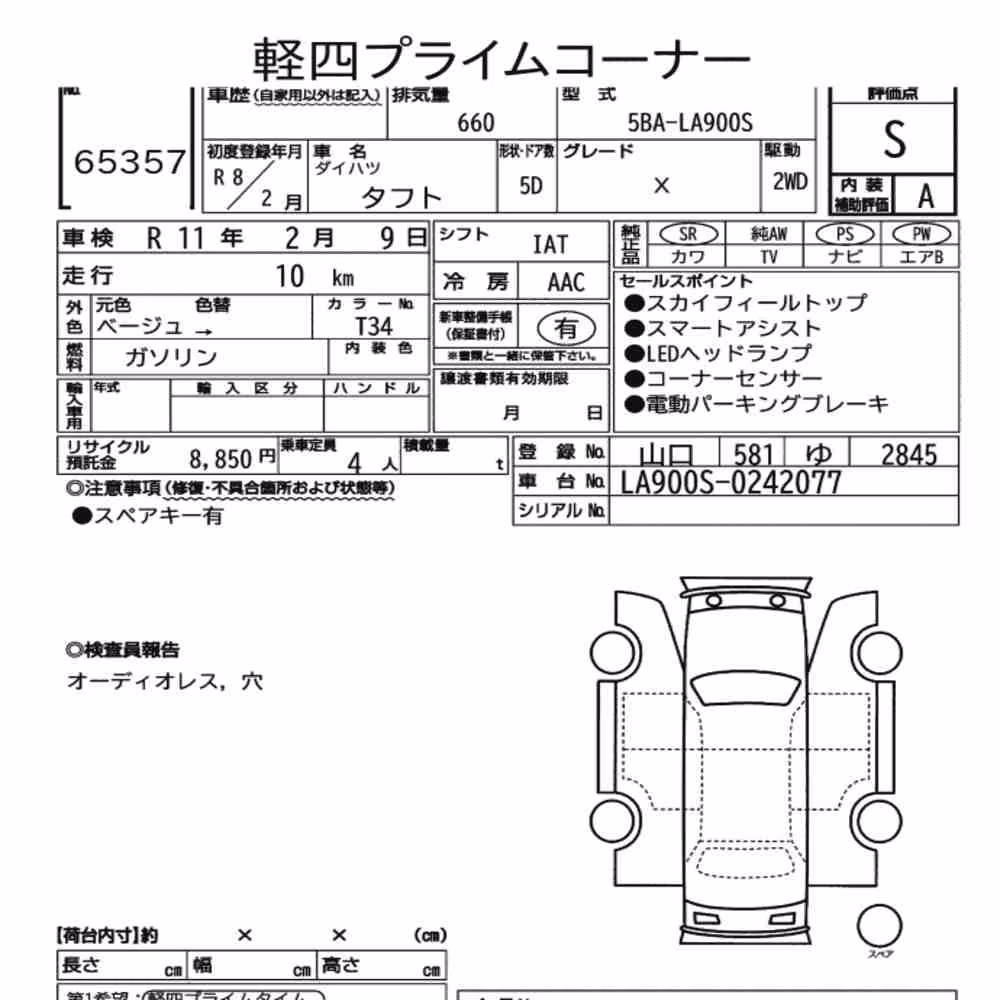 Notka aukcyjna: DAIHATSU TAFT X