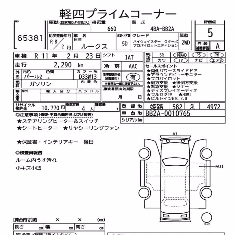 Notka aukcyjna: HONDA N-BOX