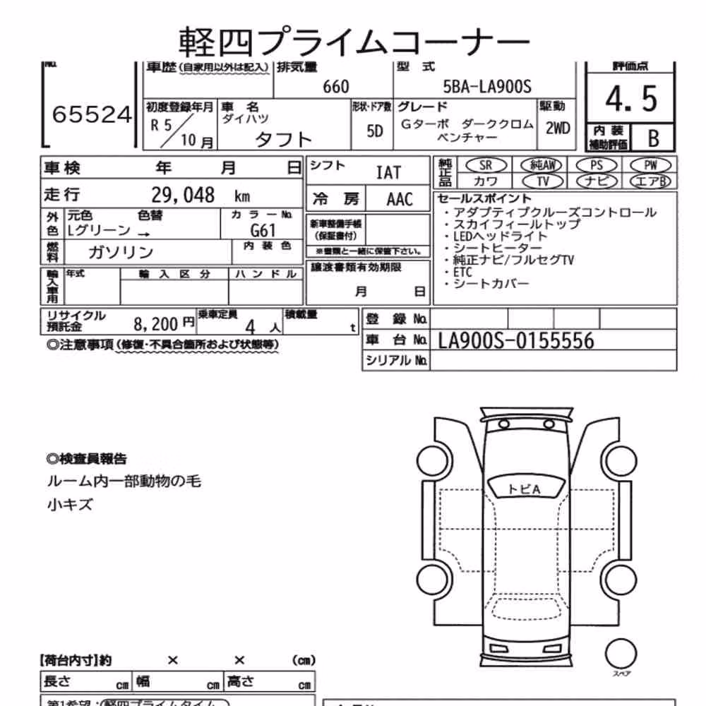 Notka aukcyjna: DAIHATSU TAFT G TURBO DARK CHROME VENTURE