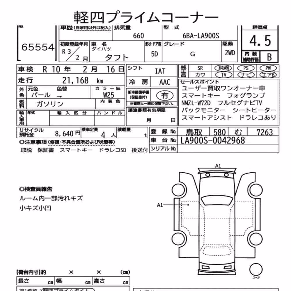 Notka aukcyjna: DAIHATSU TAFT G