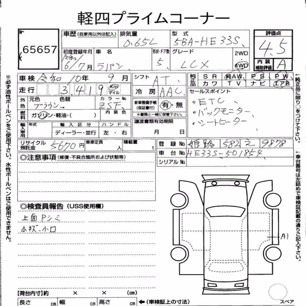 Notka aukcyjna: SUZUKI ALTO LAPIN LC 4WD X