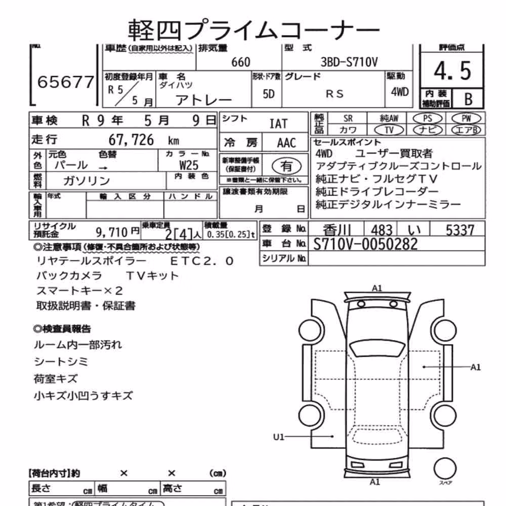 Notka aukcyjna: DAIHATSU ATRAI 5D 4WD RS