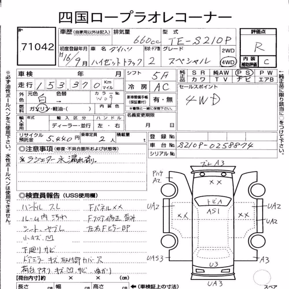 Notka aukcyjna: DAIHATSU HIJET TRUCK 4WD SPECIAL