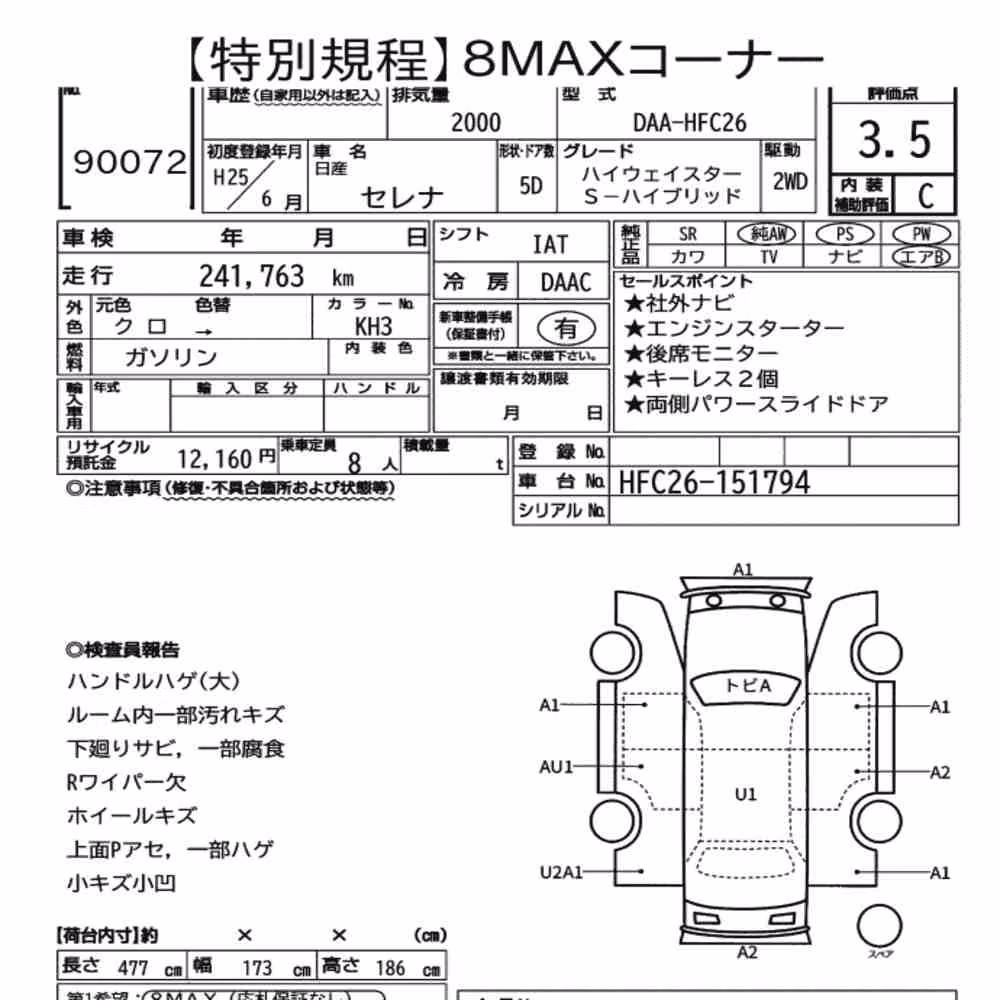 Notka aukcyjna: NISSAN SERENA 5D HIGHWAY STAR S-HYBRID