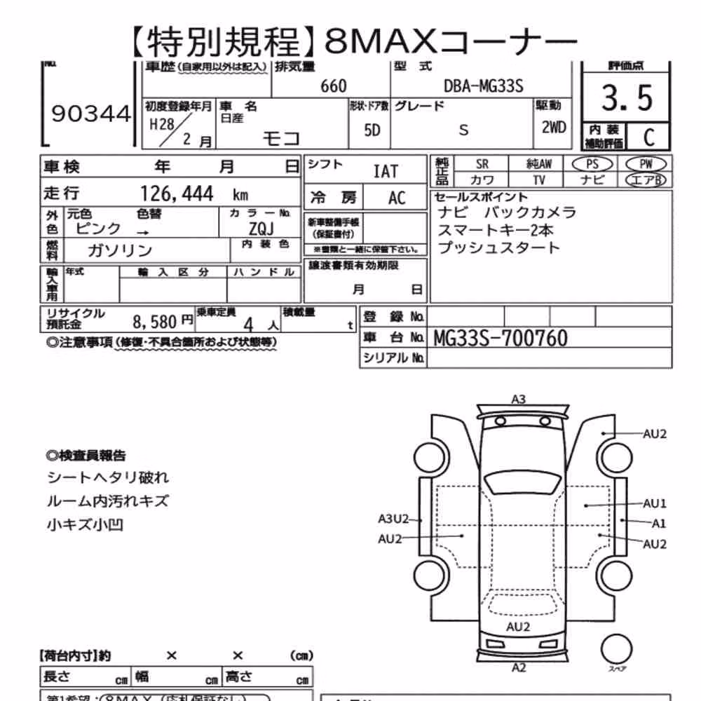 Notka aukcyjna: NISSAN MOCO S