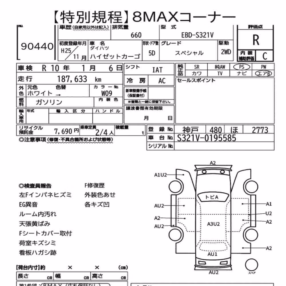 Notka aukcyjna: DAIHATSU HIJET CARGO 5D SPECIAL