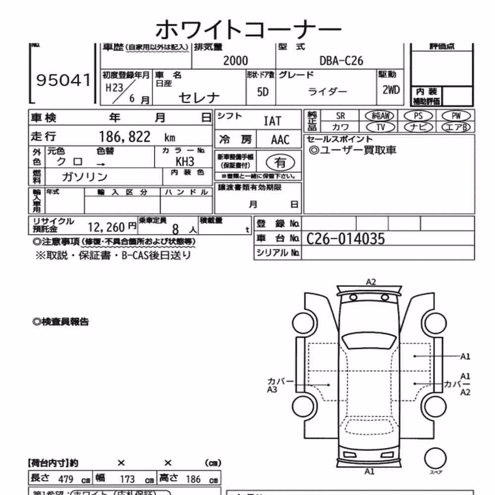 Notka aukcyjna: NISSAN SERENA 5D RIDER