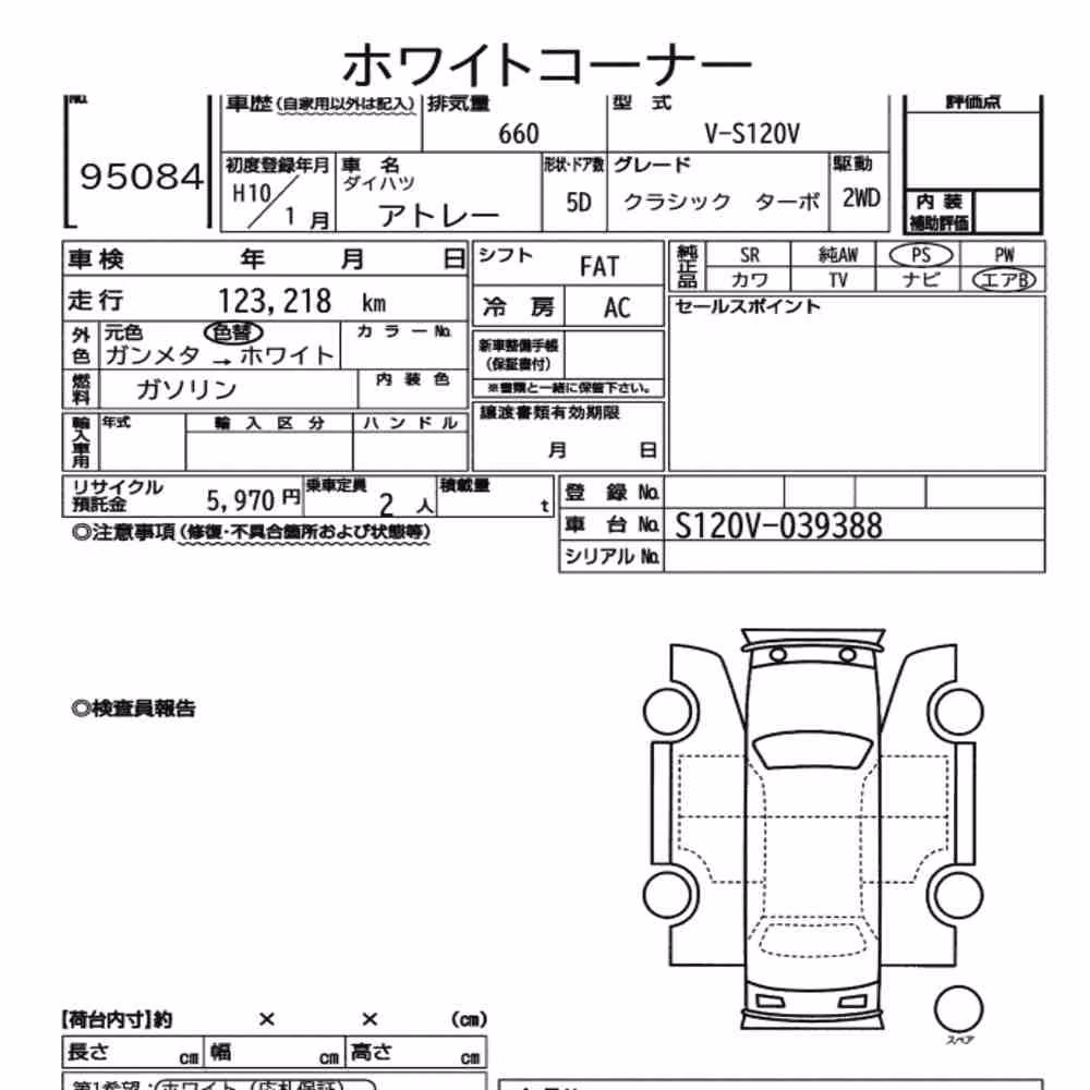 Notka aukcyjna: DAIHATSU ATRAI 5D CLASSIC TURBO