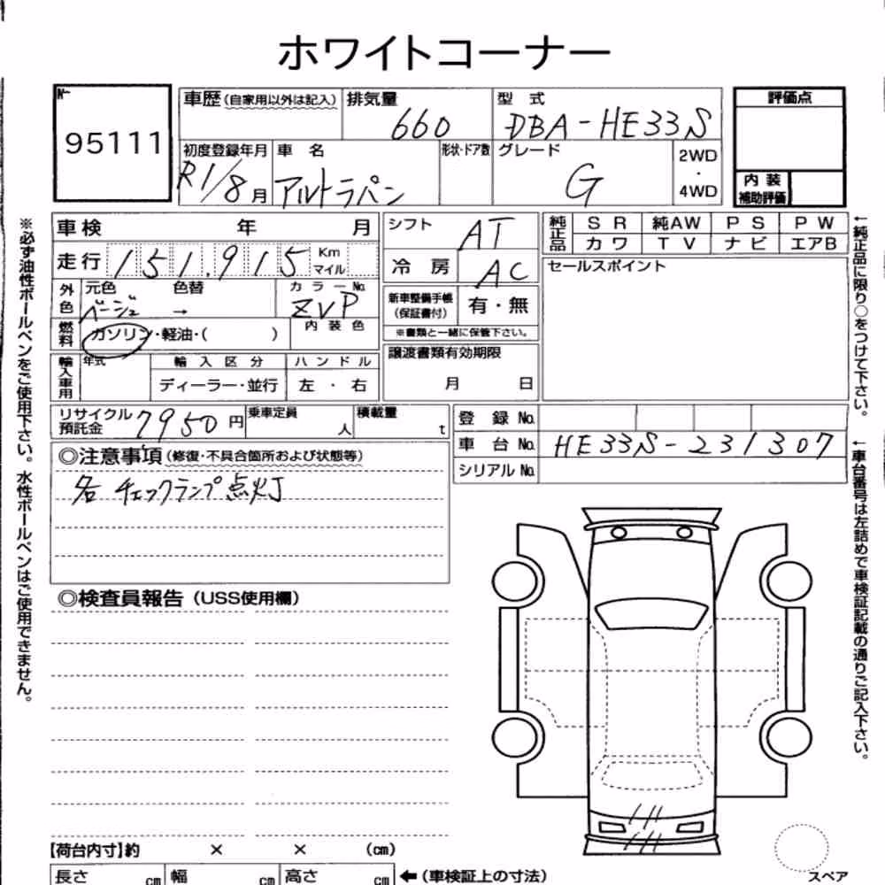 Notka aukcyjna: SUZUKI ALTO LAPIN G