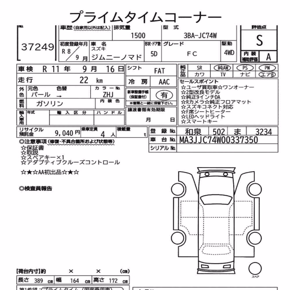 Notka aukcyjna: SUZUKI JIMMY MOMADE 4WD FC