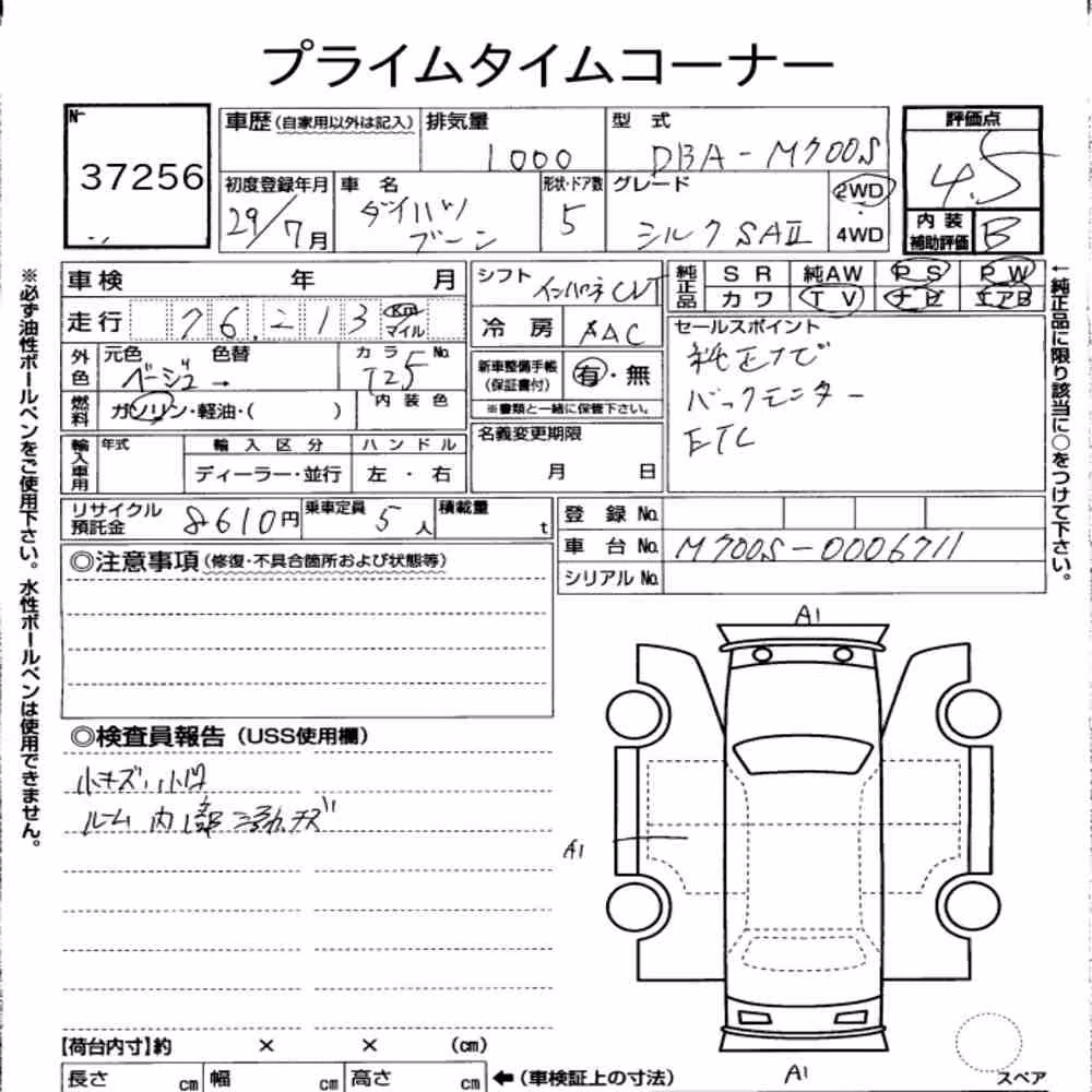 Notka aukcyjna: DAIHATSU BOON CILQ SAⅡ
