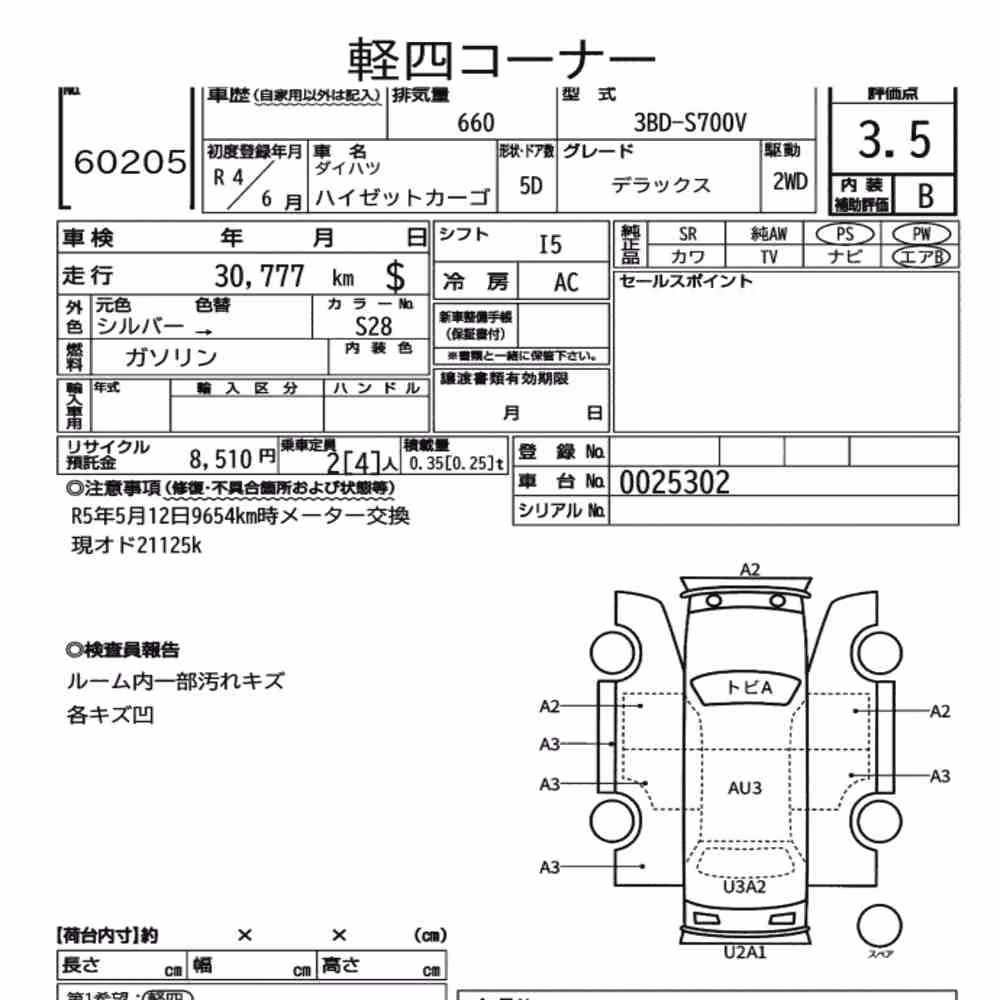 Notka aukcyjna: DAIHATSU HIJET CARGO 5D DELUXE