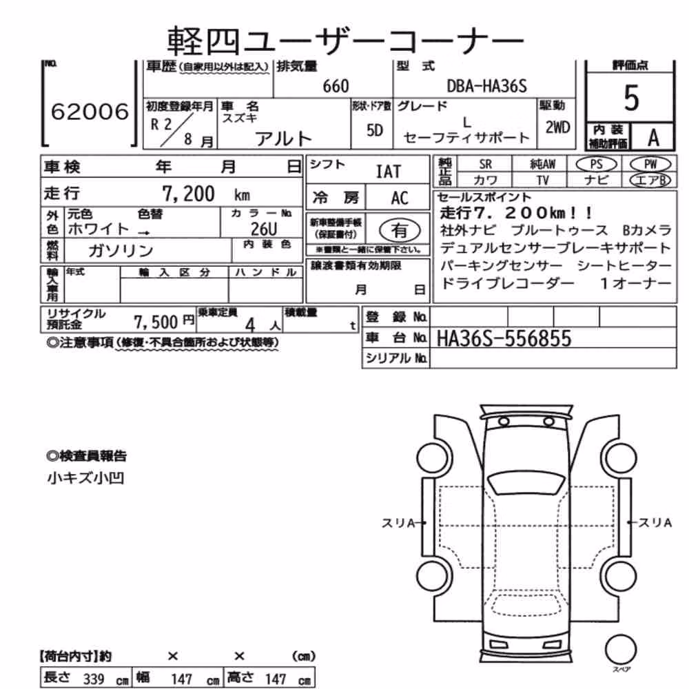 Notka aukcyjna: SUZUKI ALTO 5D L