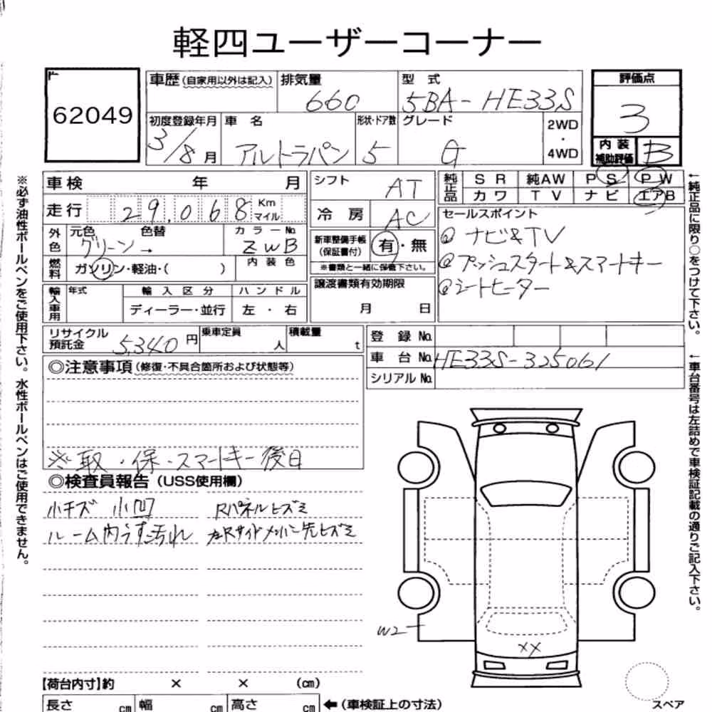 Notka aukcyjna: SUZUKI ALTO LAPIN G