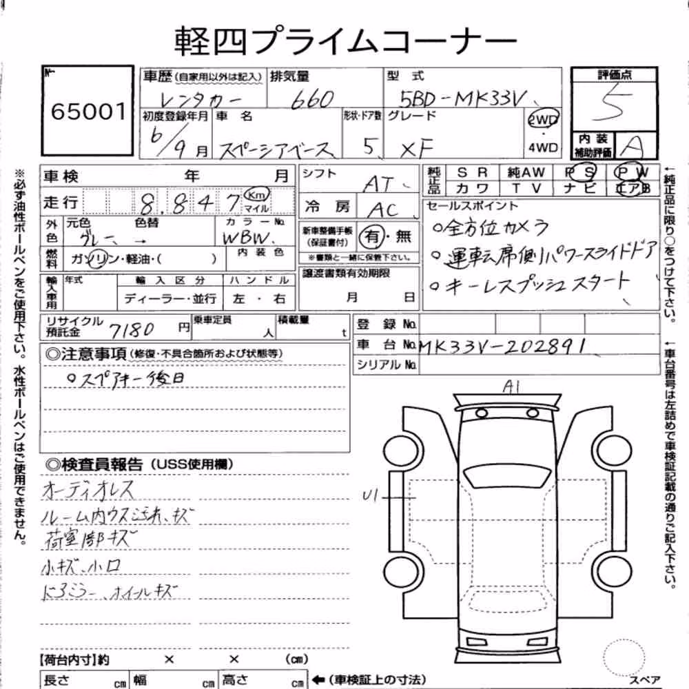 Notka aukcyjna: SUZUKI SPACIA BASE XF