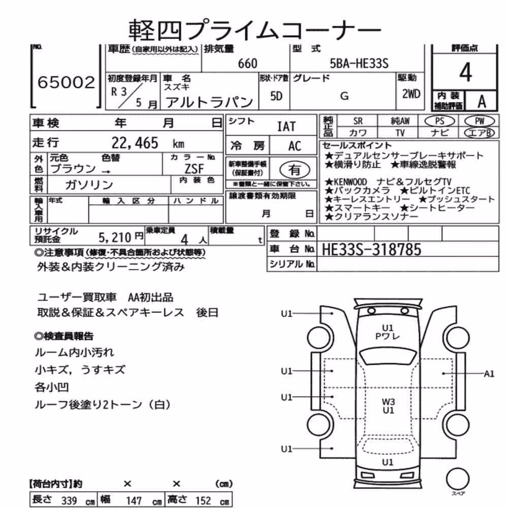 Notka aukcyjna: SUZUKI ALTO LAPIN G