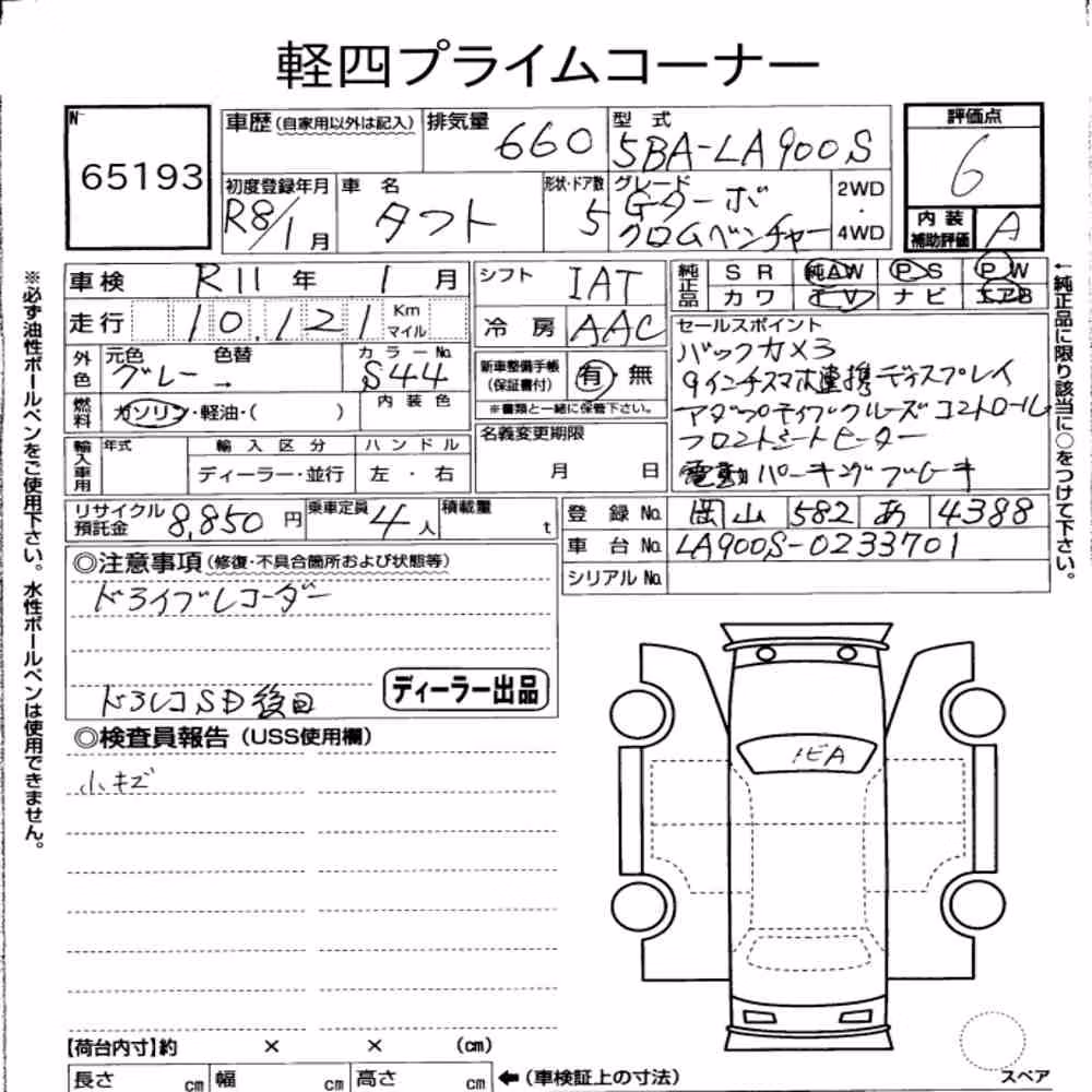 Notka aukcyjna: DAIHATSU TAFT G TURBO CHROME VENTURE