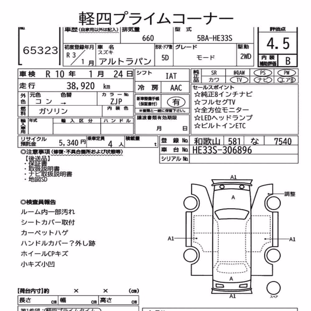 Notka aukcyjna: SUZUKI ALTO LAPIN MODE