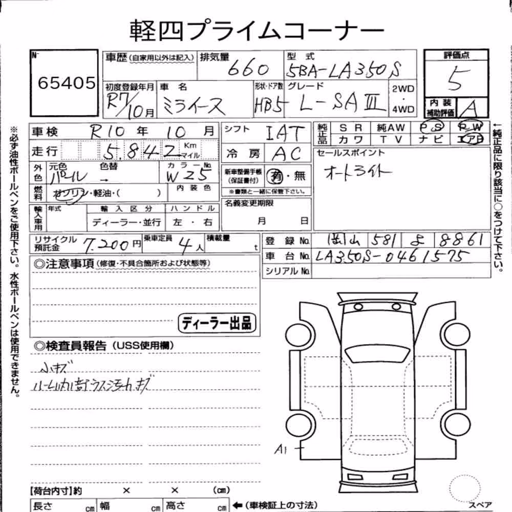 Notka aukcyjna: DAIHATSU MIRA E:S L SAⅢ