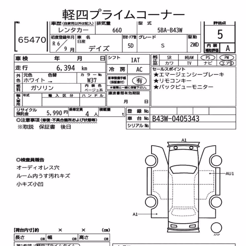 Notka aukcyjna: NISSAN DAYZ S