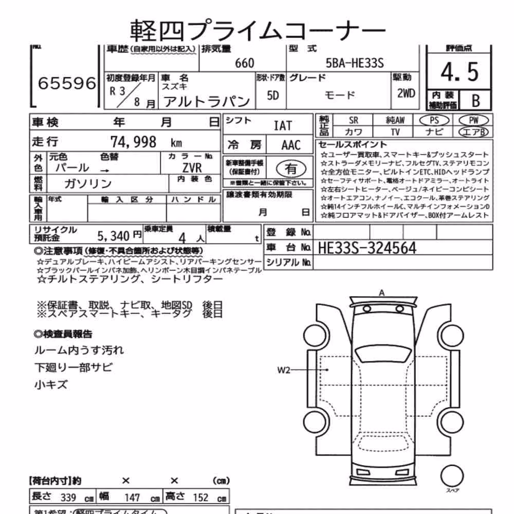 Notka aukcyjna: SUZUKI ALTO LAPIN MODE