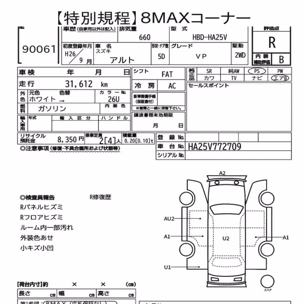 Notka aukcyjna: SUZUKI ALTO 5D VP