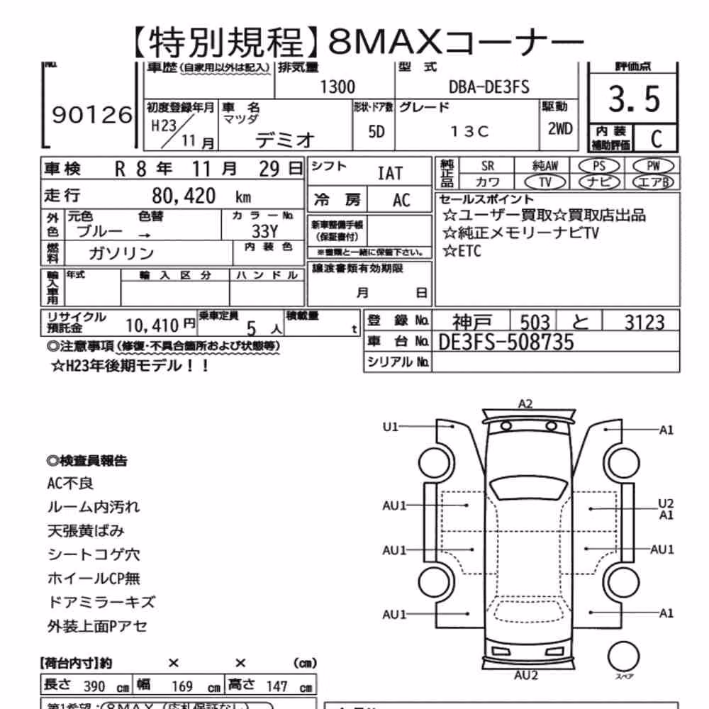 Notka aukcyjna: MAZDA DEMIO 5D 13C
