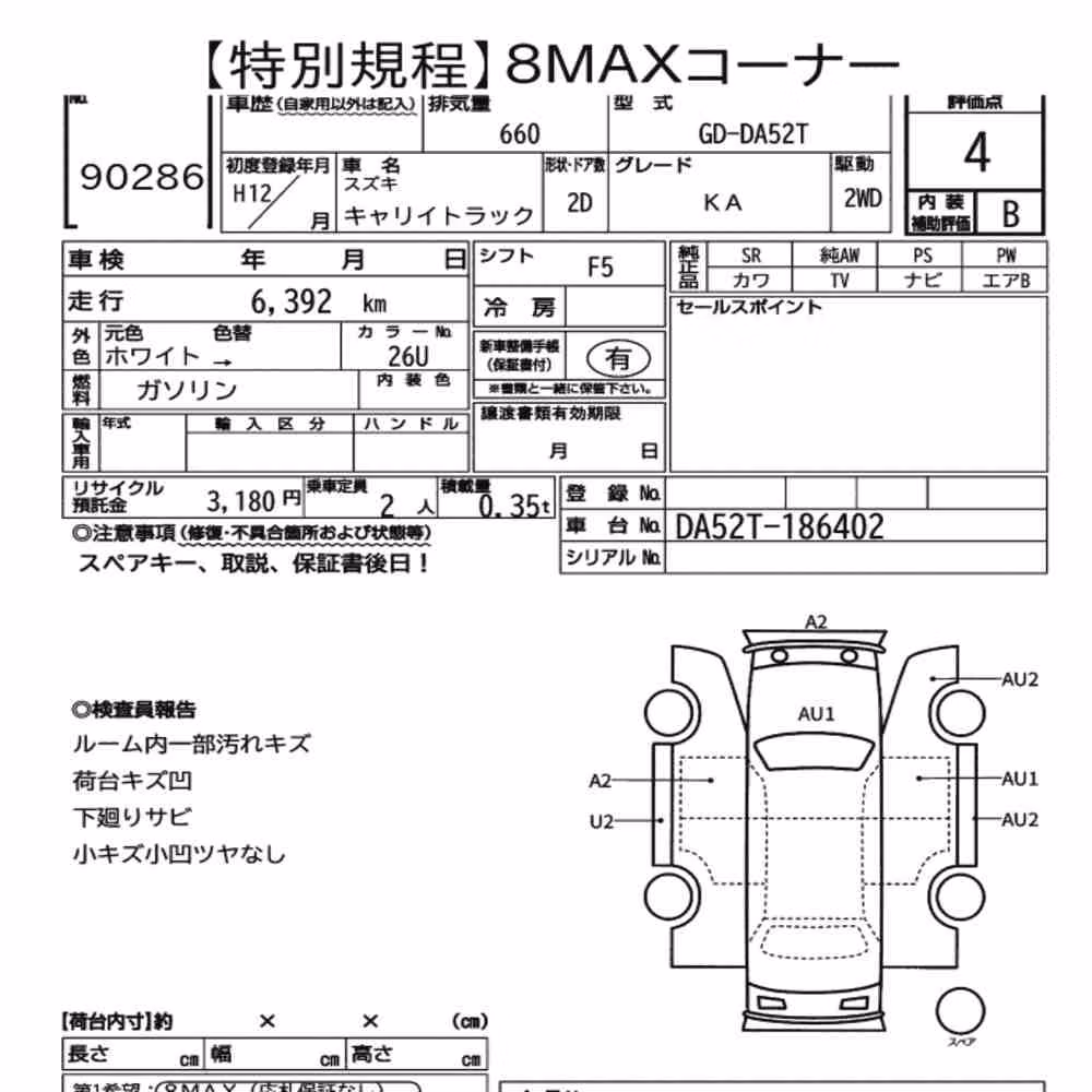 Notka aukcyjna: SUZUKI CARRY TRUCK KA