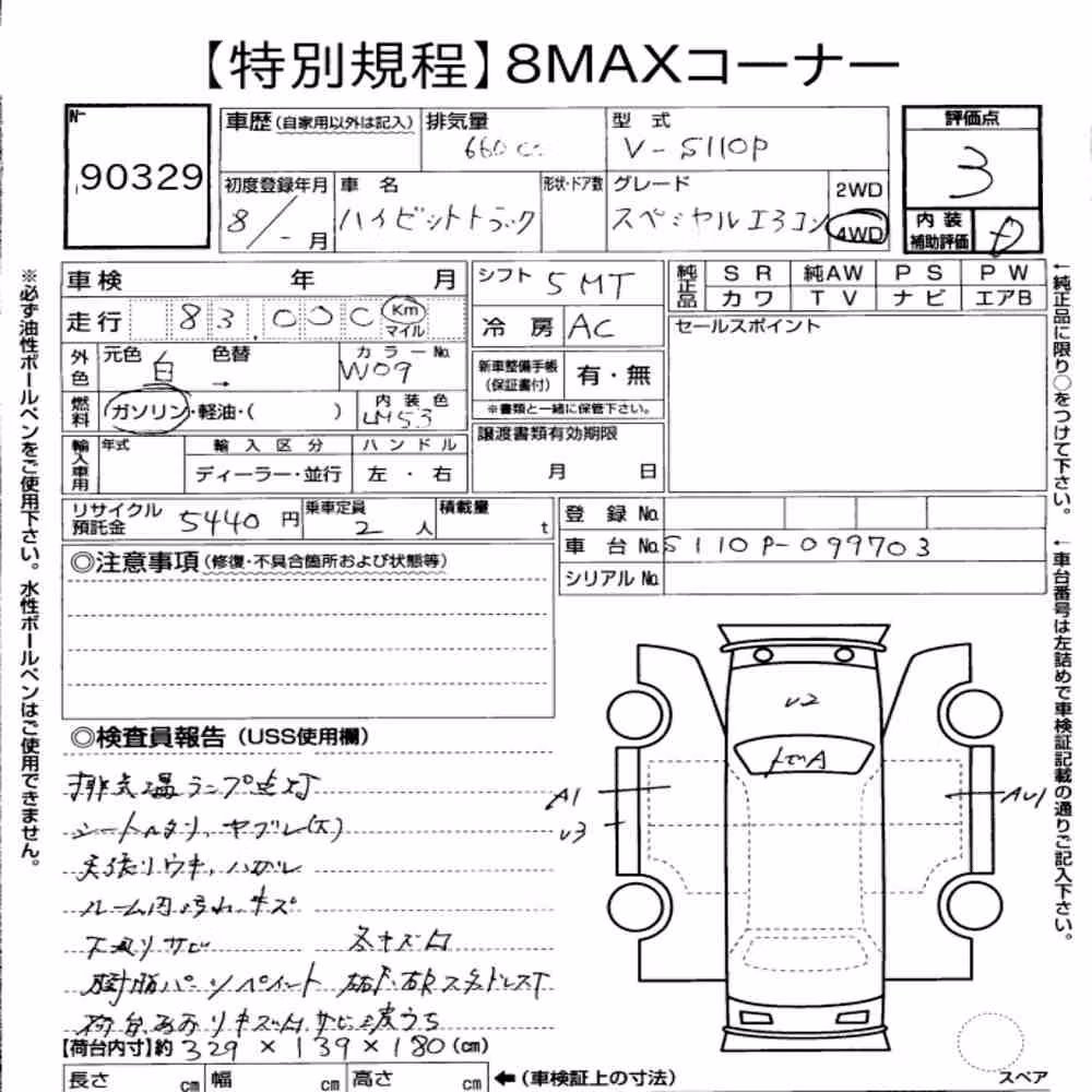 Notka aukcyjna: DAIHATSU HIJET TRUCK 4WD SPECIAL