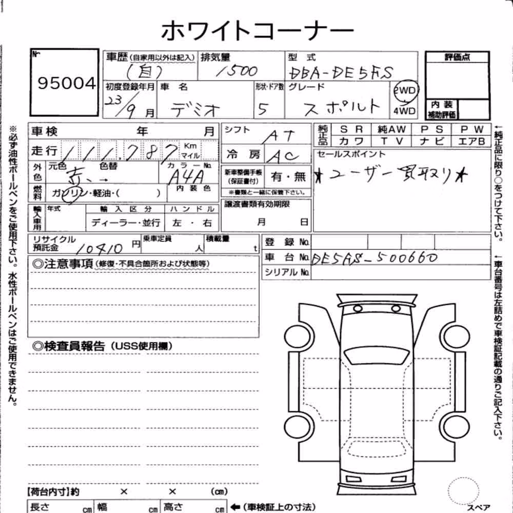 Notka aukcyjna: MAZDA DEMIO 5D SPORT