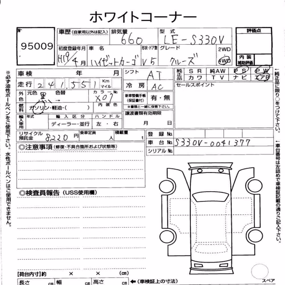 Notka aukcyjna: DAIHATSU HIJET CARGO 5D 4WD CRUISE