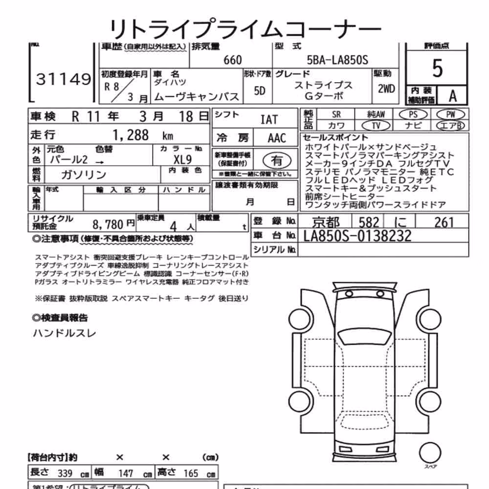 Notka aukcyjna: DAIHATSU MOVE CANBUS STRIPES G TURBO