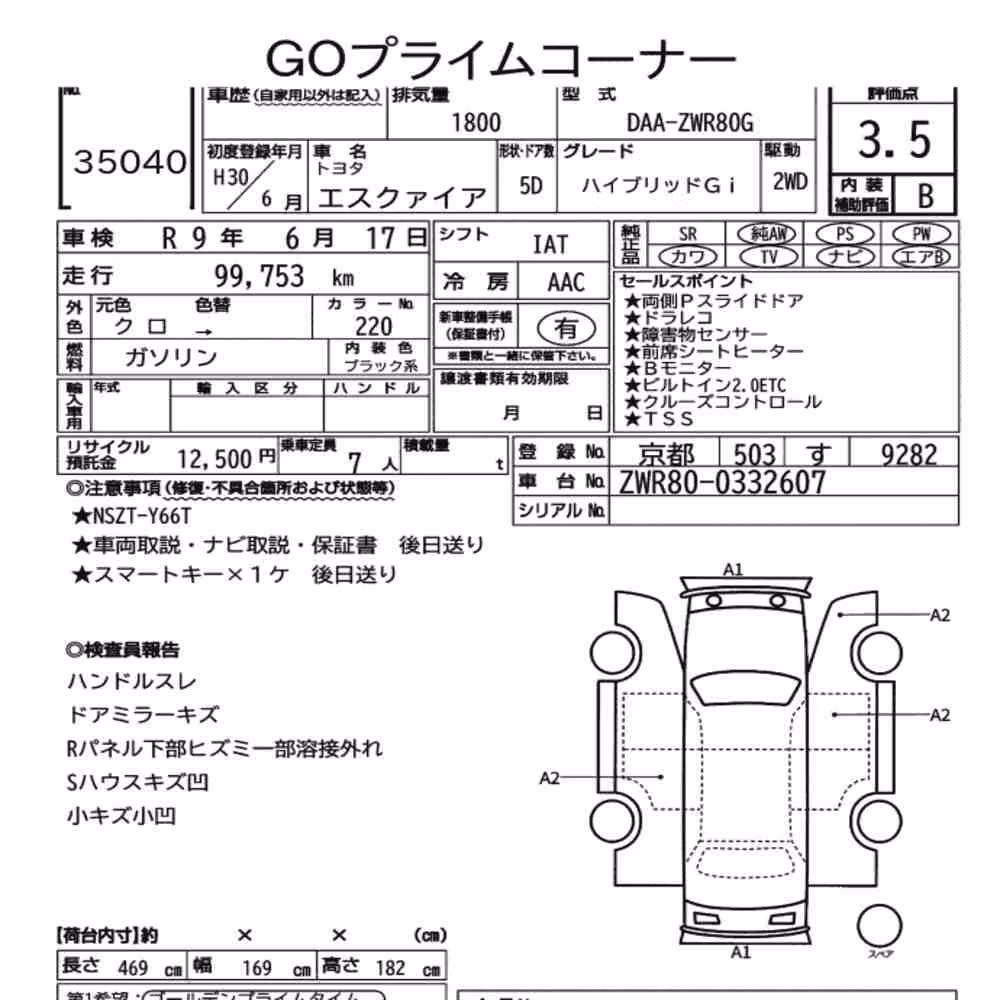 Notka aukcyjna: TOYOTA ESQUIRE HYBRID GI