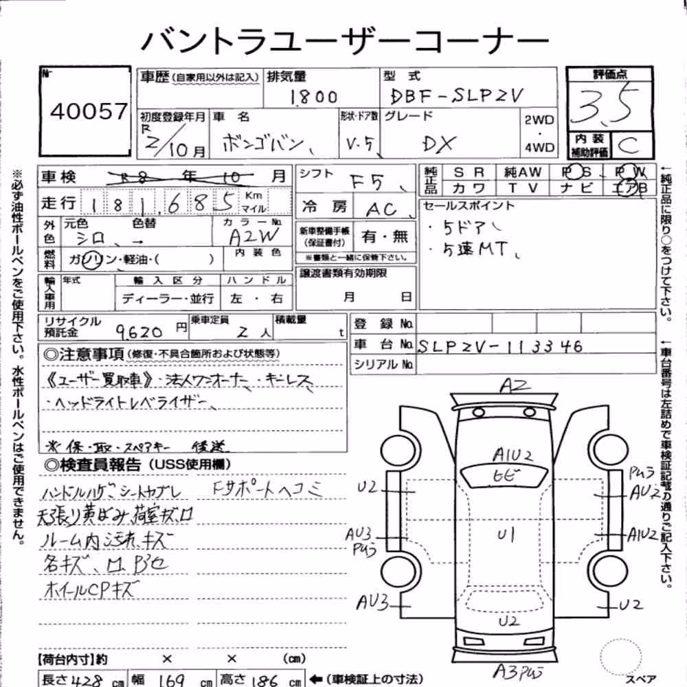 Notka aukcyjna: MAZDA BONGO VAN 5D DX