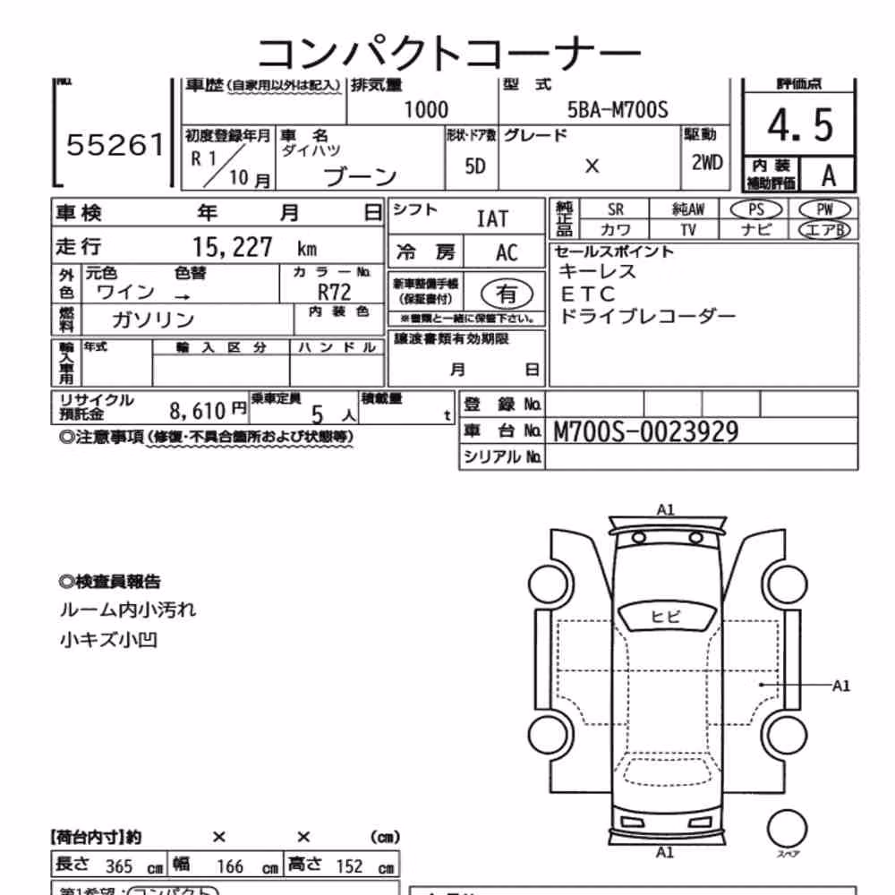 Notka aukcyjna: DAIHATSU BOON X