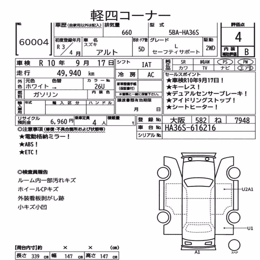Notka aukcyjna: SUZUKI ALTO 5D L